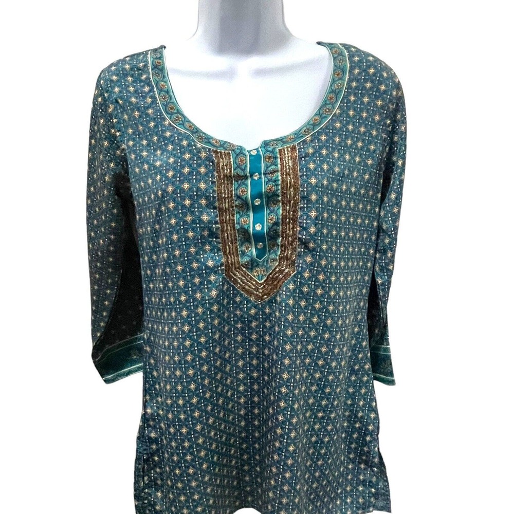 Beautiful Rangmanch Kurta Green‎ And Gold Women’s Size Small